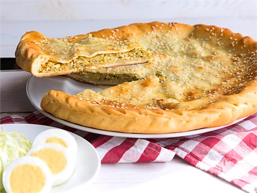 Пирог с капустой и яйцом 1000929