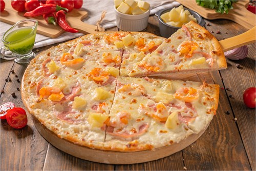 Пицца сливочная с креветками и ветчиной Доставка 1098104