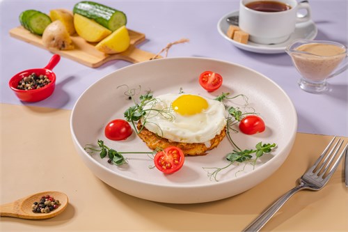 Картофельный драник с копчёной курицей и яйцом Доставка  1099091