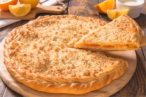 Пирог с апельсином и сливочным соусом  1092469