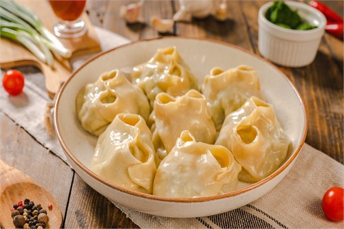 Манты с курицей и шпинатом замороженные, весовые 1057016
