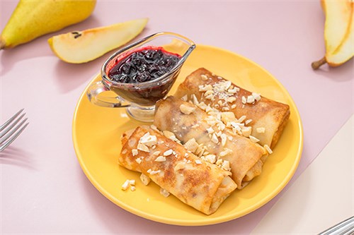 Блинчики с творогом и грушей Доставка  1093259