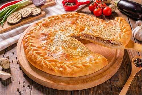 Пирог с курицей и баклажанами  1099666