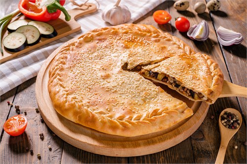 Пирог с мясом и баклажанами 1016044