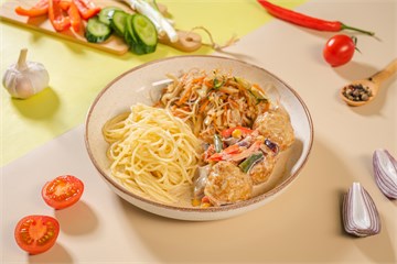 {{photo.Alt || photo.Description || 'Тефтели с овощами и спагетти Доставка'}}